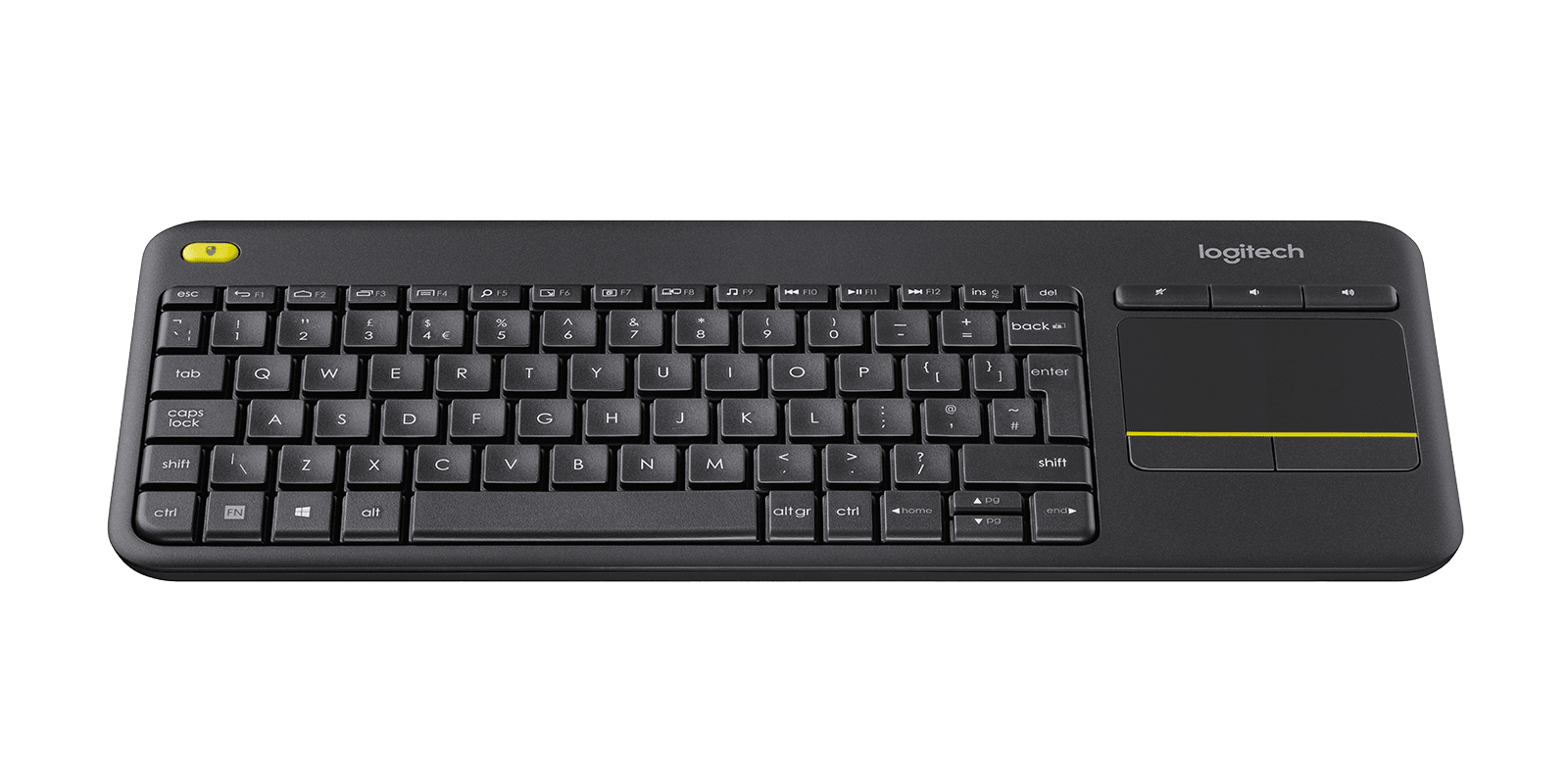 Logitech K400 Plus Wireless Touch Keyboard with Touchpad, Black