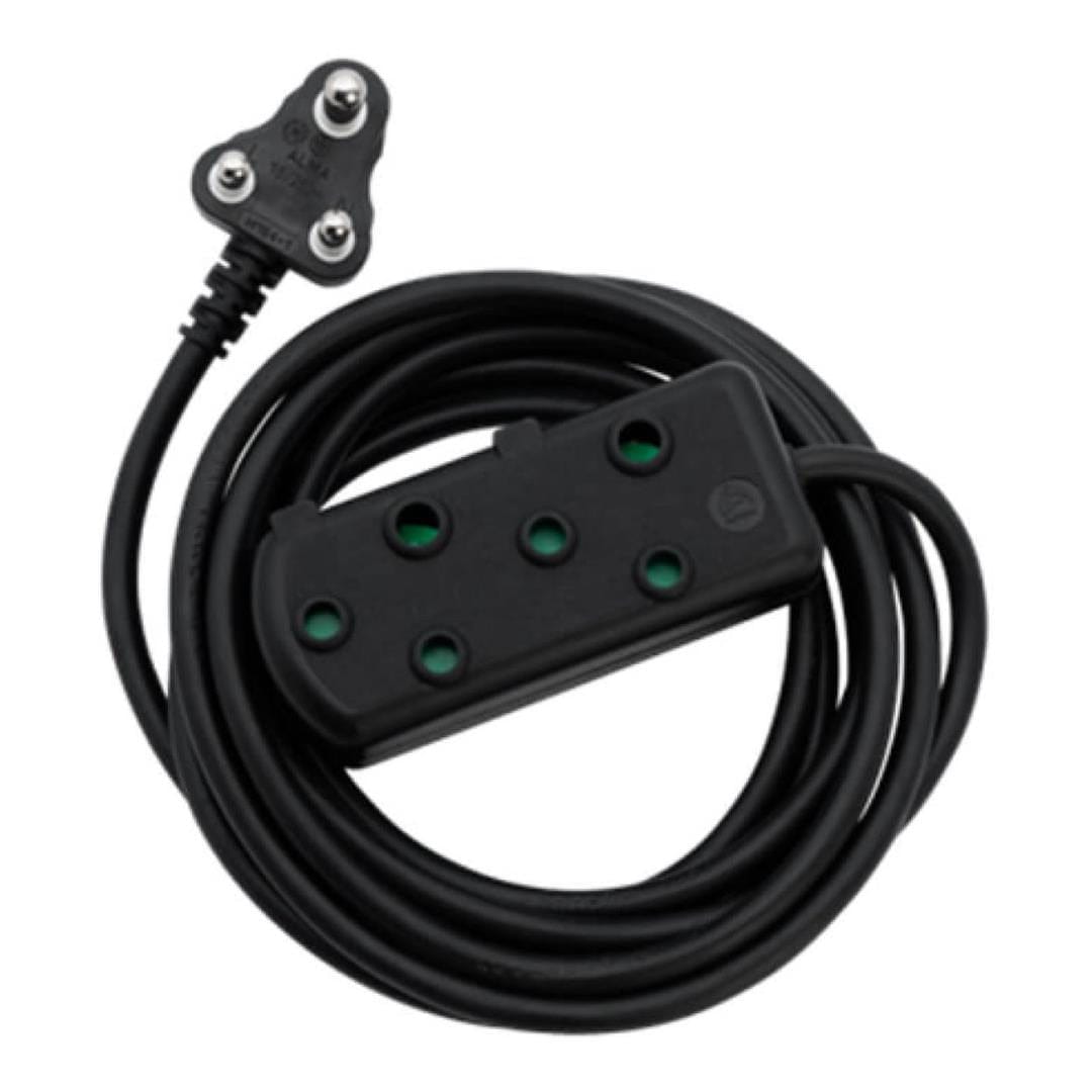 Ellies 5m Side by Side Heavy Duty Extension Lead Black FEHBW2X/5B