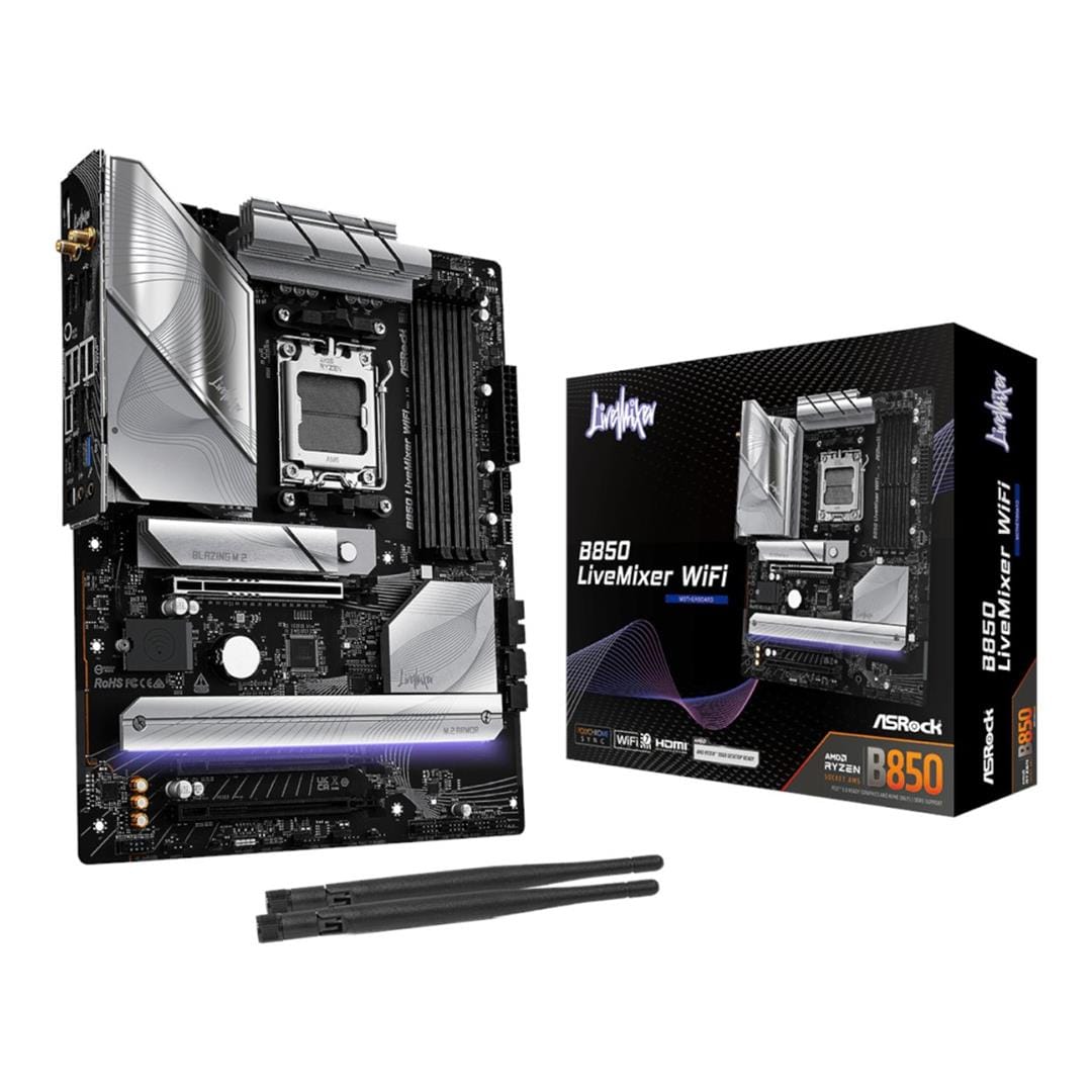 ASRock B850 LiveMixer AMD Socket AM5 ATX Wi-Fi Gaming Motherboard 90-MXBQU-A0UAYZ